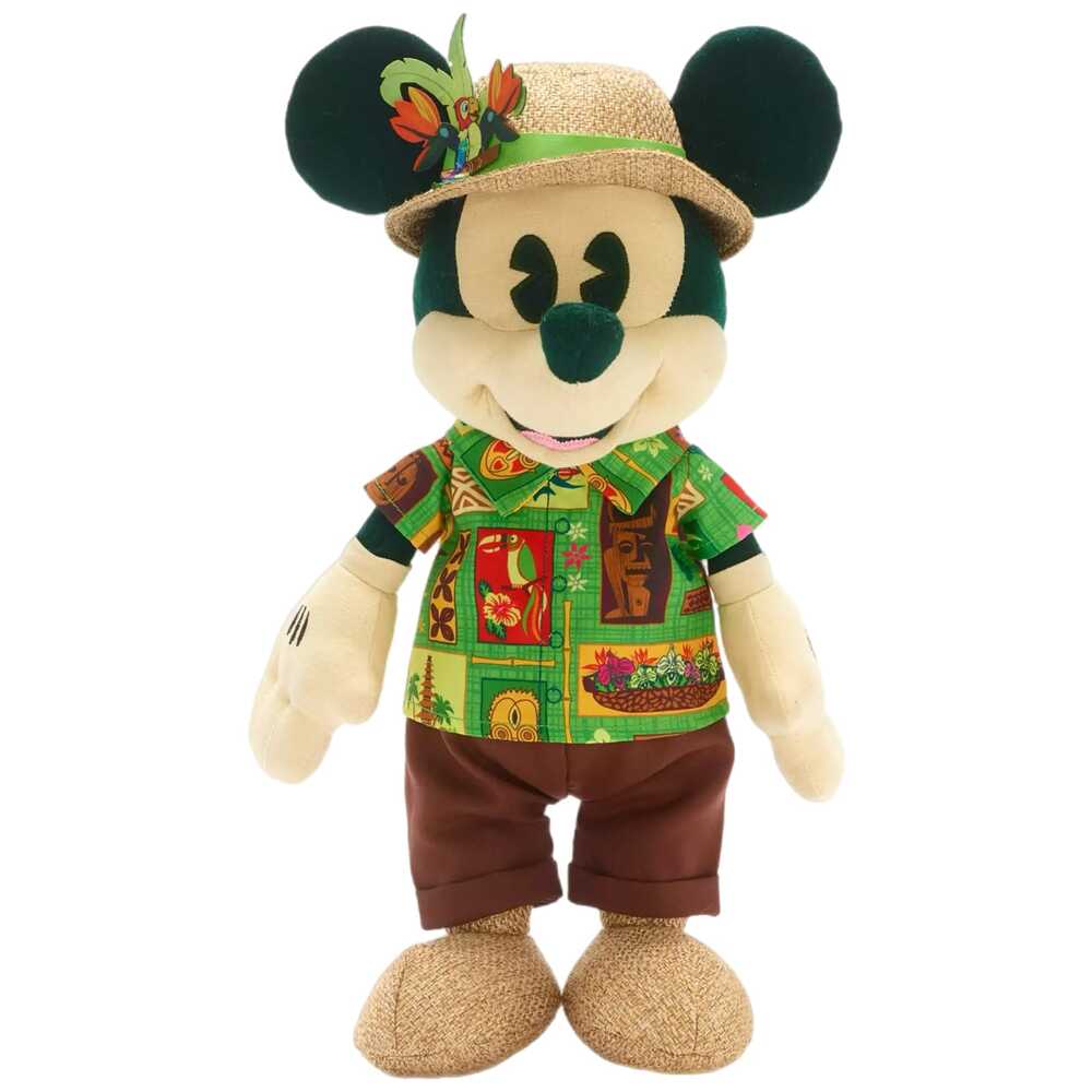 Disney Green Brown Stuffed Animal Mickey Mouse Tiki Room 16”